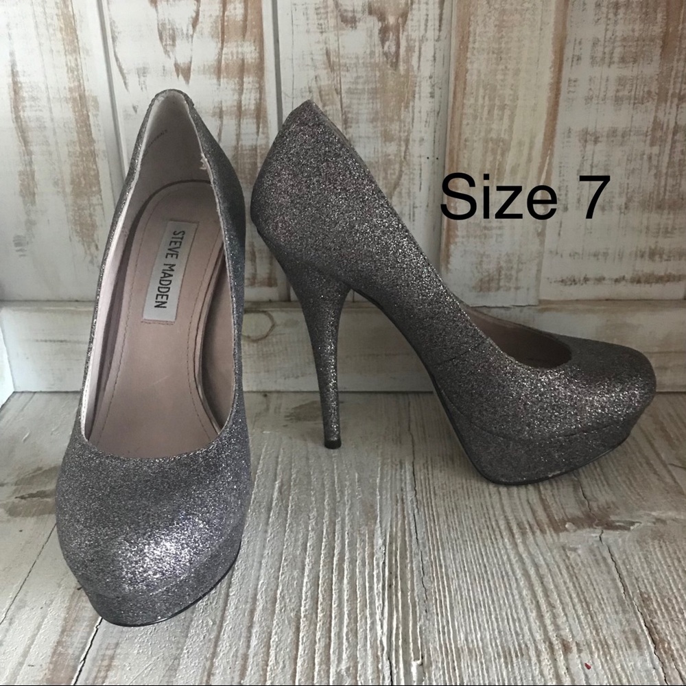 Steve Madden shimmery platform heels